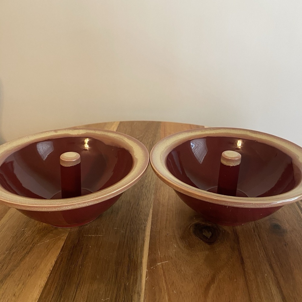 Vintage Handmade Apple Or Onion Baking Dishes~Tumbleweed Pottery~Glazed Pottery